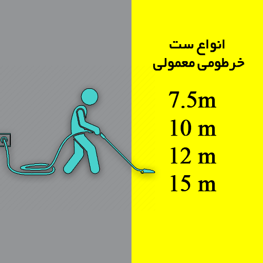 ست خرطومی معمولی 7.5 - 10 - 12 - 15 متری جارو مرکزی انواع ست خرطوم معمولی